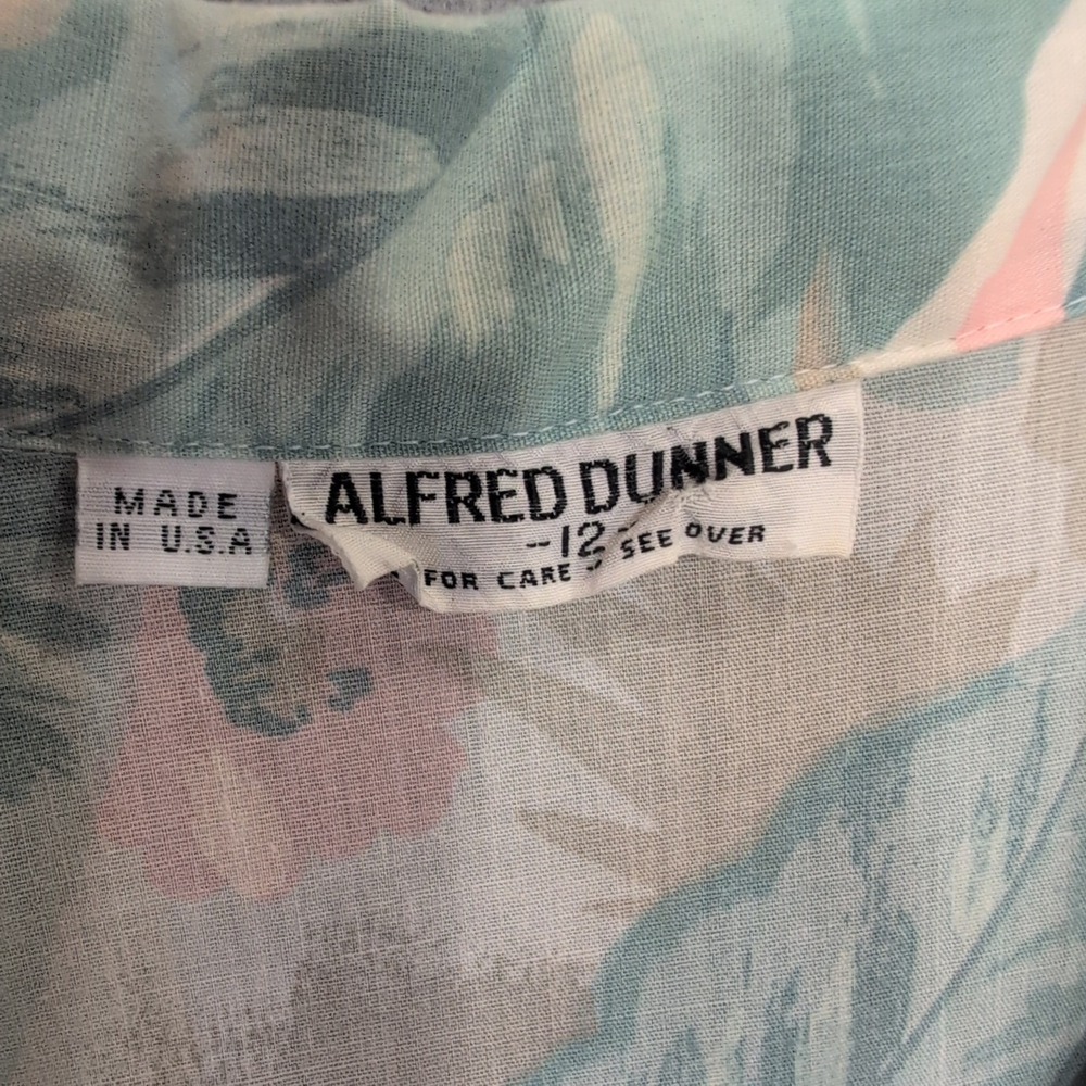 Alfred Dunner Women's Floral Print Short Sleeve Button Up Shirt Size 12 Vintage - Picture 2 of 3